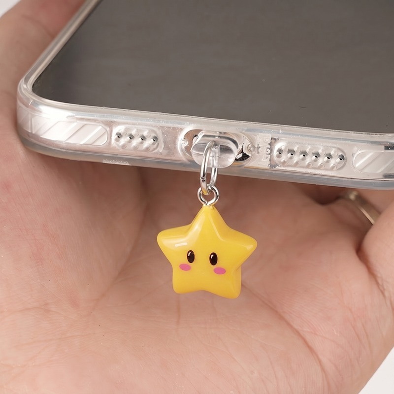 Yellow Phone Accessories - Cute 3D Yellow Star Phone Dust