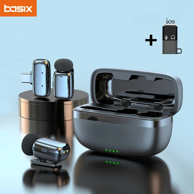 Phone Accessories For Android - Wireless Lavalier Microphone Set with Charging
