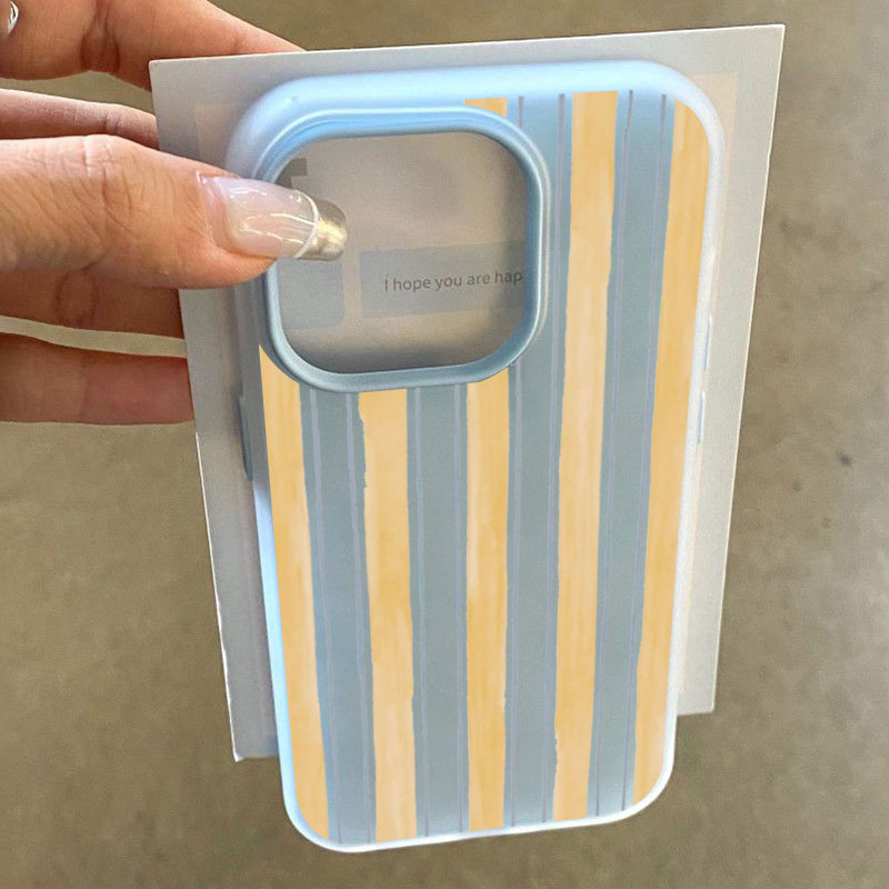 Yellow Phone Accessories - Stylish Yellow Striped Phone Case For