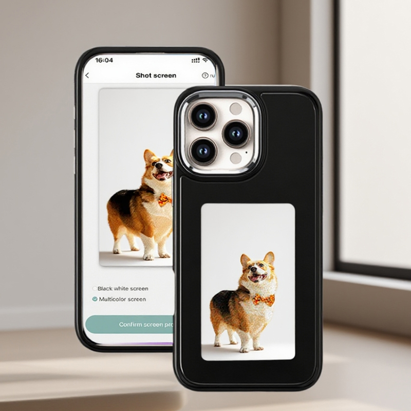Phone Accessories Pouch - DIY E-Ink Screen Phone Case NFC