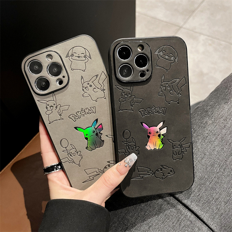 Xo Phone Accessories - Cartoon Pikachu Faux Leather Laser Phone