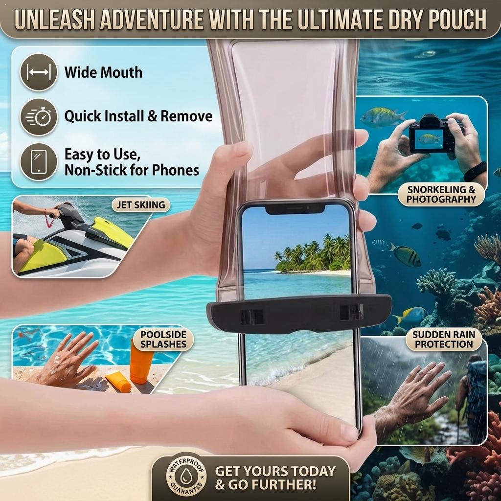 Phone Accessories Pouch - Clear Waterproof Phone Case Dry Bag
