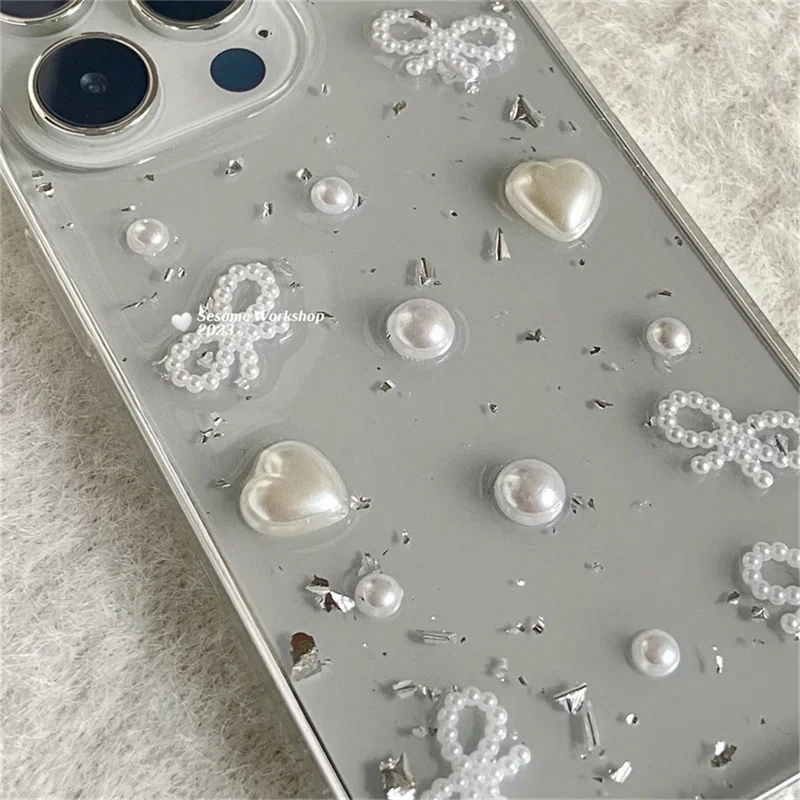 3D Pearl Bowknot Silver Foil P - đánh giá và giá Phone Accessories Wholesale In China