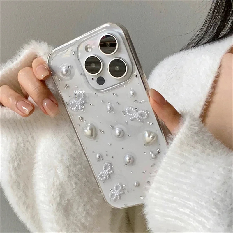 3D Pearl Bowknot Silver Foil P - đánh giá và giá Phone Accessories Wholesale In China