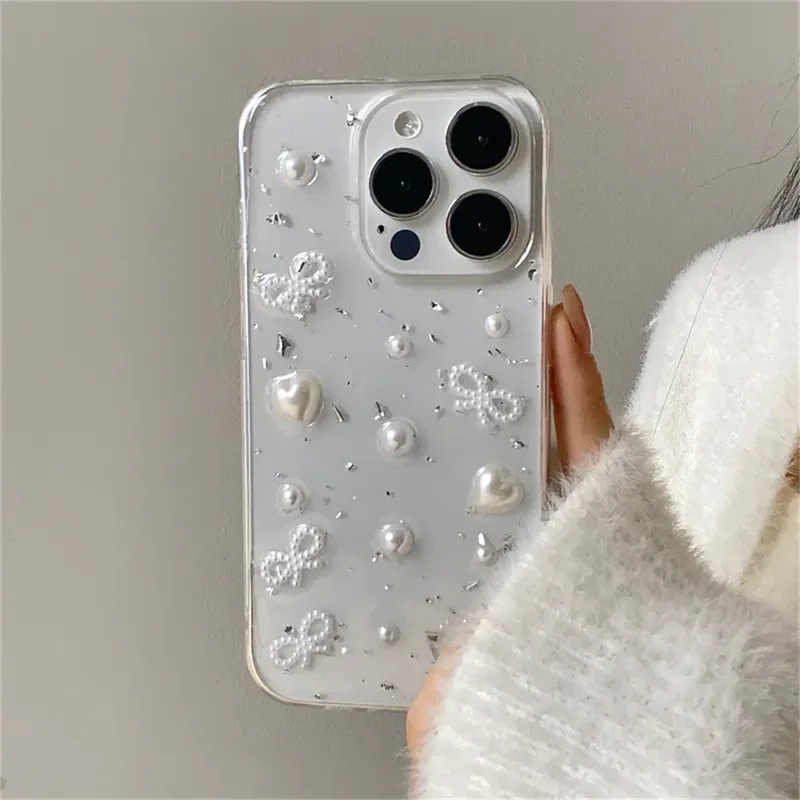 3D Pearl Bowknot Silver Foil P - đánh giá và giá Phone Accessories Wholesale In China