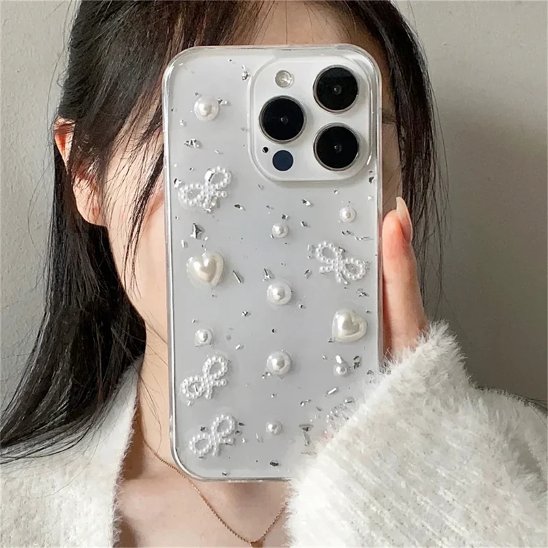 3D Pearl Bowknot Silver Foil P - đánh giá và giá Phone Accessories Wholesale In China