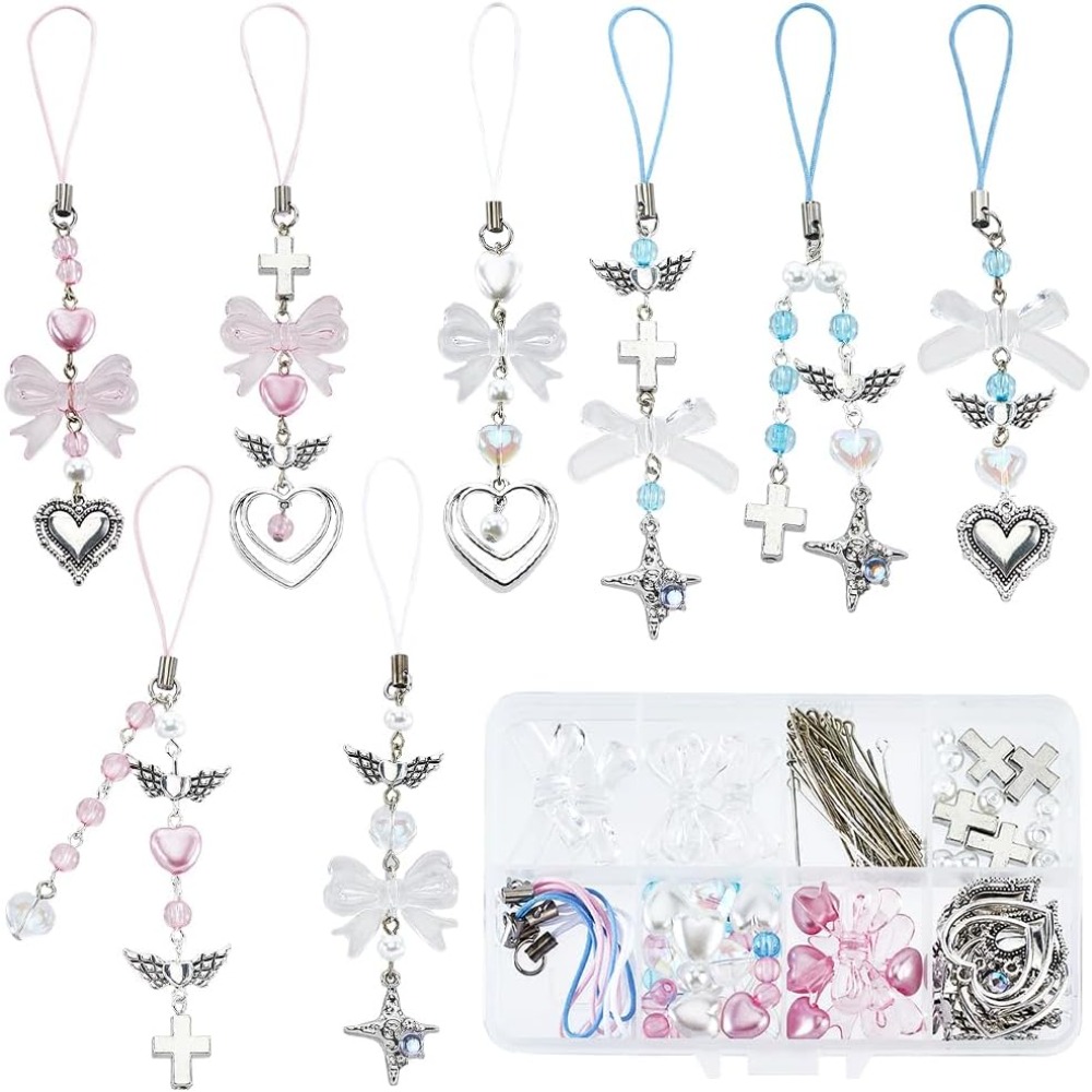 154Pcs DIY 8 Sets Phone Charm  - đánh giá và giá Phone Accessories Beads