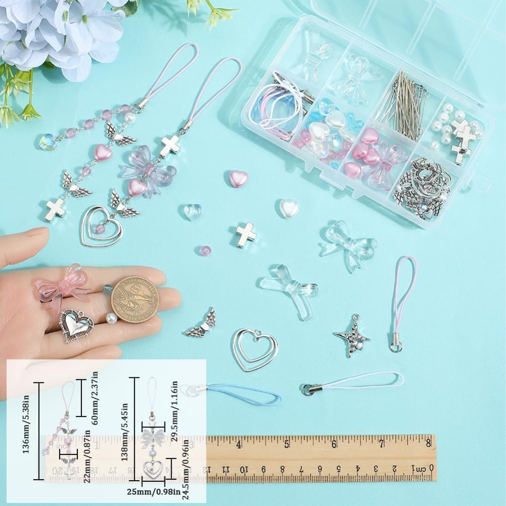 154Pcs DIY 8 Sets Phone Charm  - đánh giá và giá Phone Accessories Beads