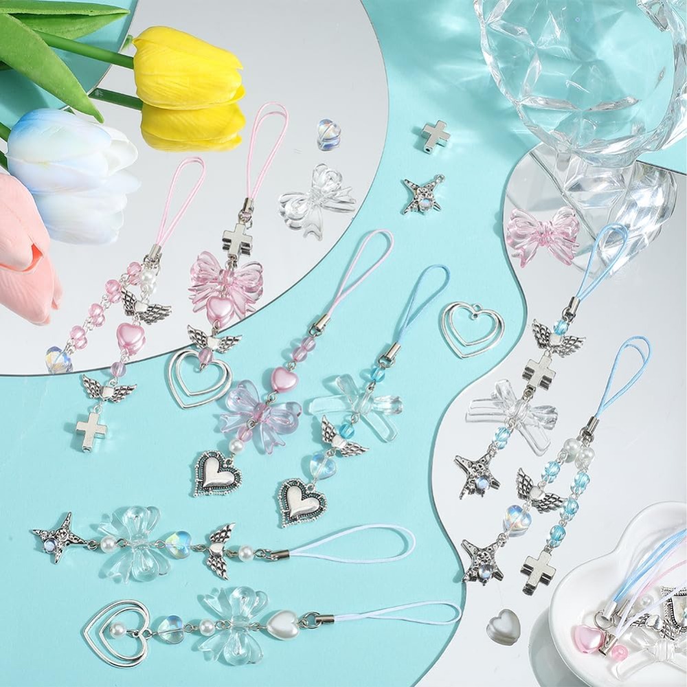 154Pcs DIY 8 Sets Phone Charm  - đánh giá và giá Phone Accessories Beads