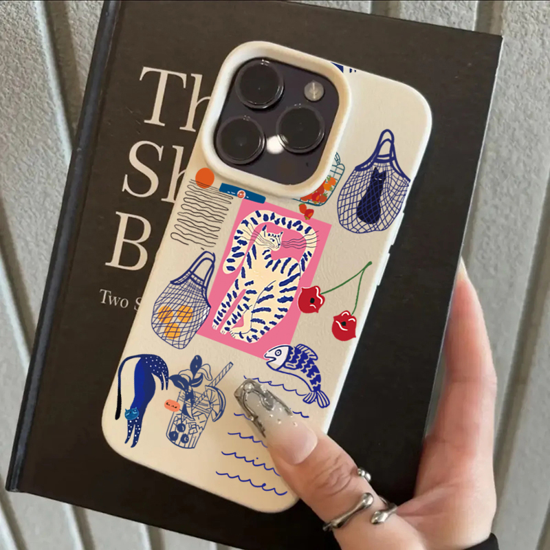 Cute Cherry Cat Print Phone Ca - đánh giá và giá Xo Phone Accessories