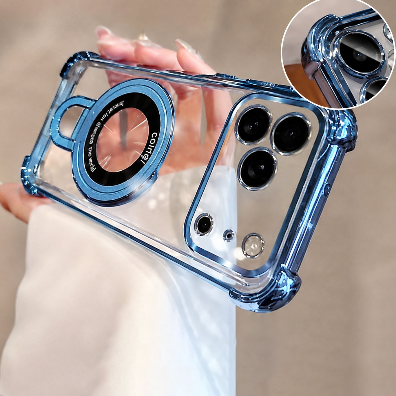Luxury Clear  Plating Phone Ca - đánh giá và giá Phone Ring Holder