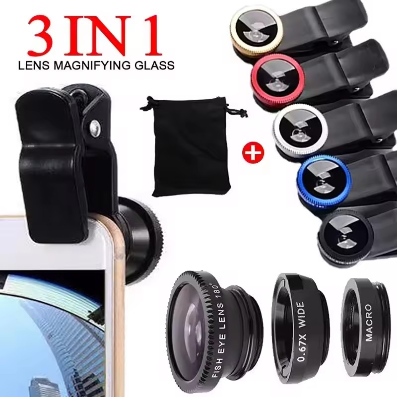 3 In 1 Fisheye Phone Lens 0.67 - đánh giá và giá Lens Camera Clip