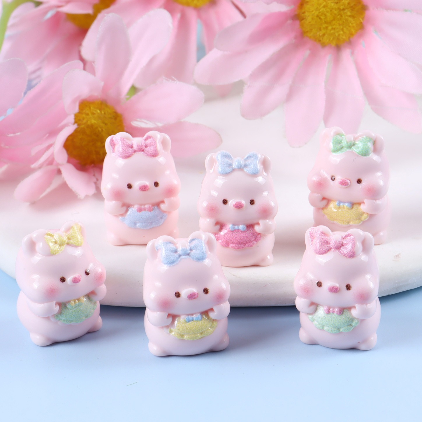 6PCS Mixed Cute Pig Resin Char - đánh giá và giá Yellow Phone Accessories