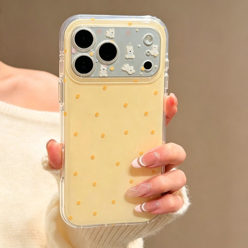 Fashion Cute Yellow Polka Dot  - đánh giá và giá Yellow Phone Accessories